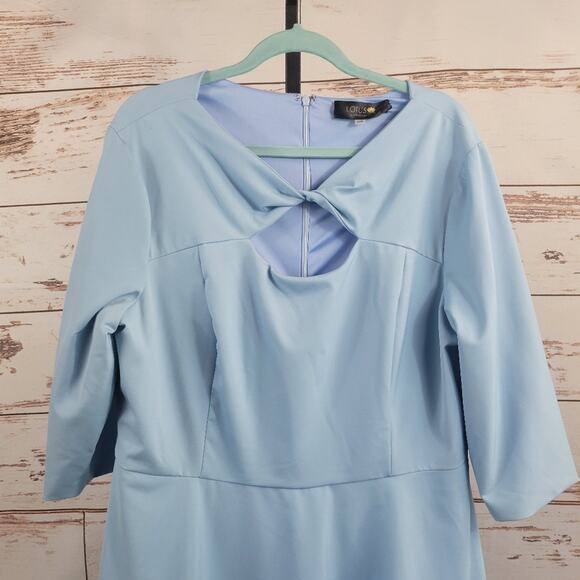Lotus Threads Dress Fit and Flare Twist Detail Blue Size 20W - Picture 3 of 8